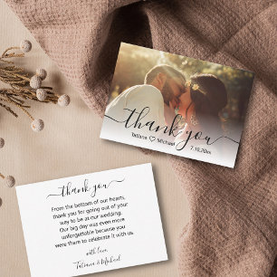 als Sie chic Kalligrafie Hochzeitstag Foto Mitteilungskarte