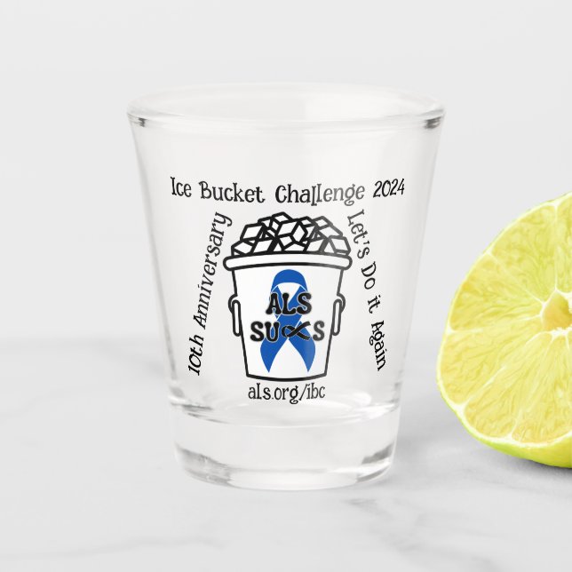 ALS Sind zum Kotzen Eisstockherausforderung Schnapsglas (Vorderseite)