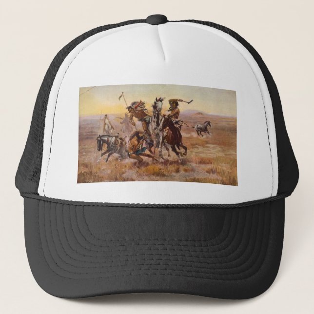 Als Sioux und Blackfeet durch Charles M. Russell Truckerkappe (Vorderseite)