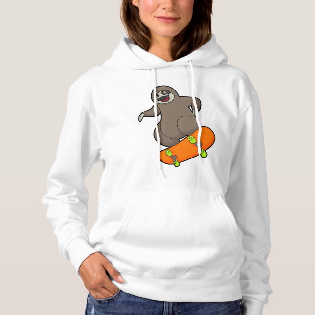 Als Skater mit Skateboard Hoodie (Vorderseite)