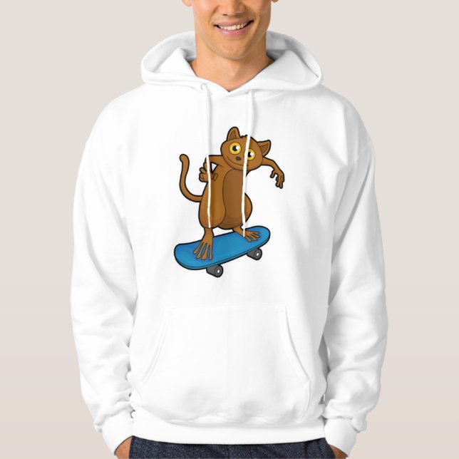 Als Skater mit Skateboard Hoodie (Vorderseite)