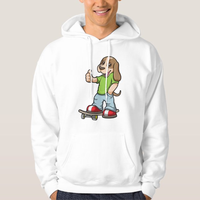 Als Skater mit Skateboard Hoodie (Vorderseite)