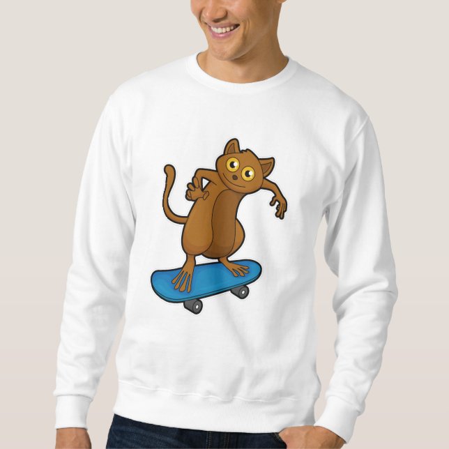 Als Skater mit Skateboard Sweatshirt (Vorderseite)