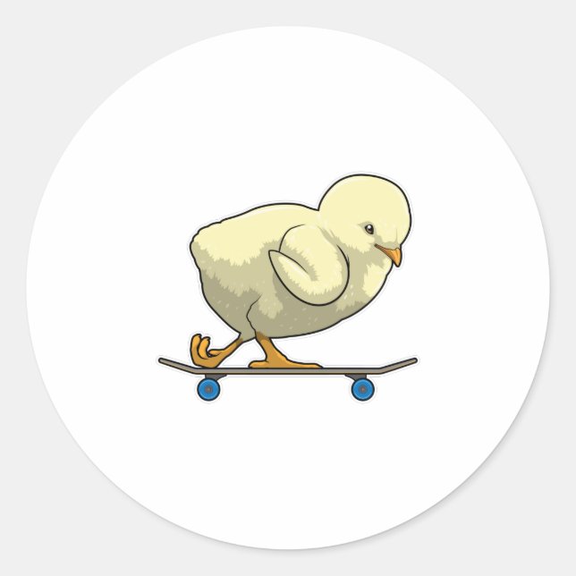 Als Skater mit Skateboard wählen Runder Aufkleber (Vorderseite)