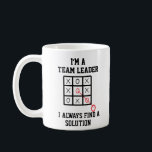 Als Teamleiter finde ich immer eine Lösung-Tasse Kaffeetasse<br><div class="desc">Phantastisches Geburtstagsgeschenk für Mütter,  Vatertag,  Weihnachten,  für Mama,  Papa,  Liebhaber,  Ehemann und Ehefrau</div>