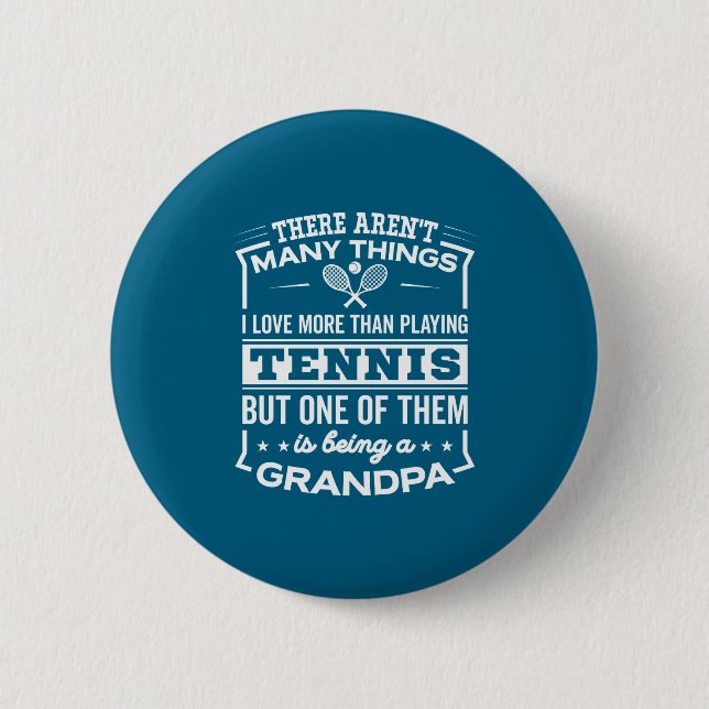 Als Tennis-Opa lustiger alter Mann  Button (Vorderseite)