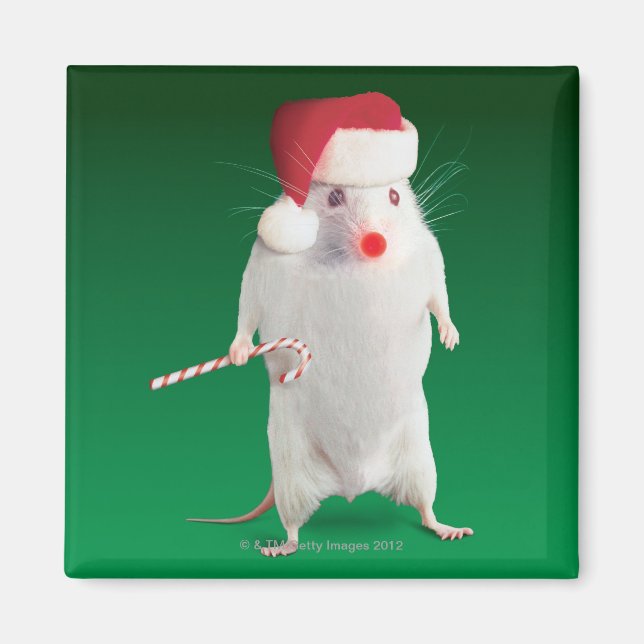 Als Weihnachtsmann verkleidete Maus Magnet (Vorne)