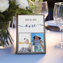 Als wir eine moderne Blue-Handwriting-Hochzeit war