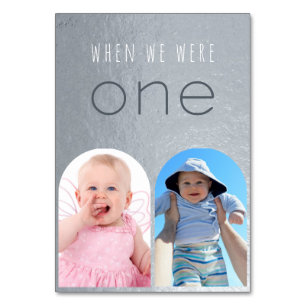 Als wir eins waren Faux Silver Arch Kindheitsfotos Tischnummer