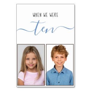 Als wir zehn Kinder waren Fotos Blue Script Hochze Tischnummer