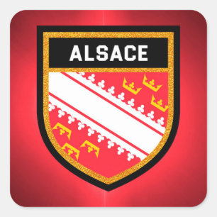 Alsace Flag Quadratischer Aufkleber
