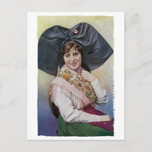 Alsace Girl Postcard Postkarte (Vorderseite)