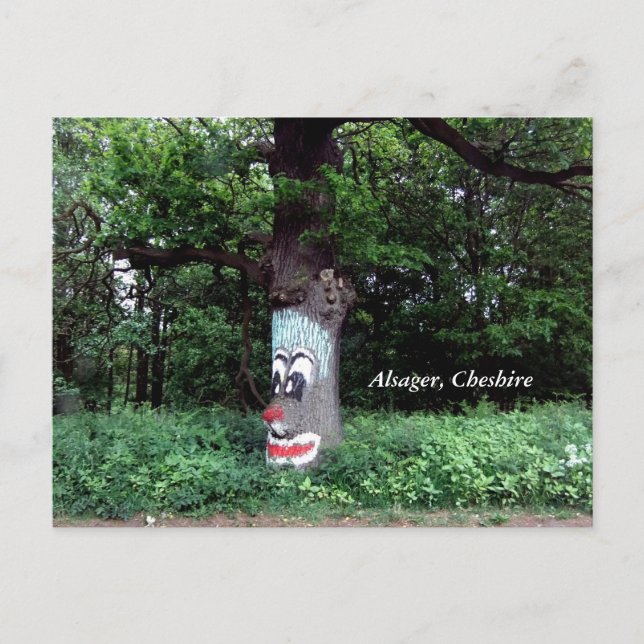 Alsager Tree mit Gesichtskarte Postkarte (Vorderseite)