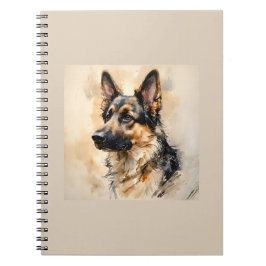 Alsation German Shepard Dog Art Design Notizblock