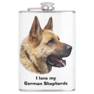 Alsatisches Schäferhundportrait Flachmann