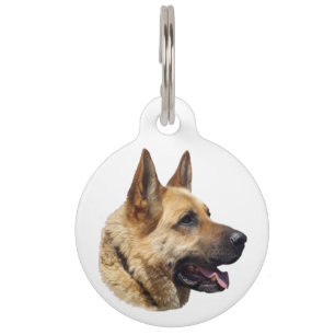 Alsatisches Schäferhundportrait Haustiermarke