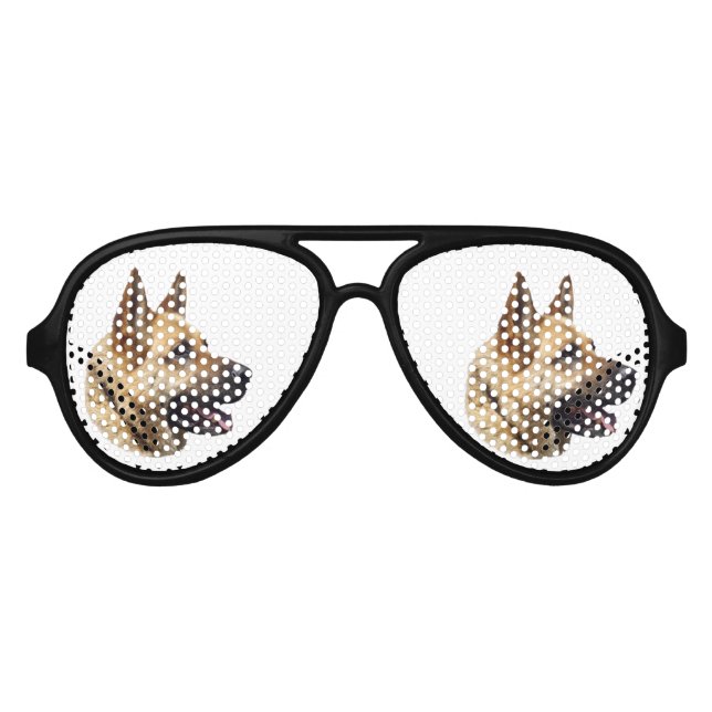 Alsatisches Schäferportrait Partybrille (Vorderseite)