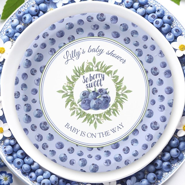 Also Berry Sweet Blueberry Blue Baby Dusche Pappteller (So Berry Sweet Blueberry Blue Baby Shower Paper Plates)