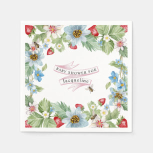 Also Berry Sweet Strawberry Baby Girl to Bee Showe Serviette