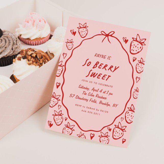 Also Berry Sweet Whimsical Girls Coquette Geburtst Einladung (Von Creator hochgeladen)