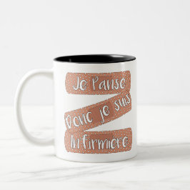 ALSO BIN ICH KRANKENSCHWESTER - WORTSPIELE ZWEIFARBIGE TASSE