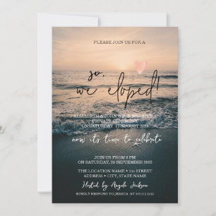 Also flohen wir, Tropische Strandhochzeit Einladung