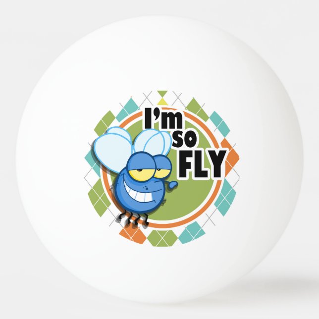 Also Fly! Farbenfrohe Raute Muster Tischtennisball (Vorderseite)