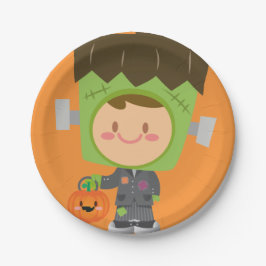 Also Franken Niedlich Frankenstein Kids Halloween Pappteller