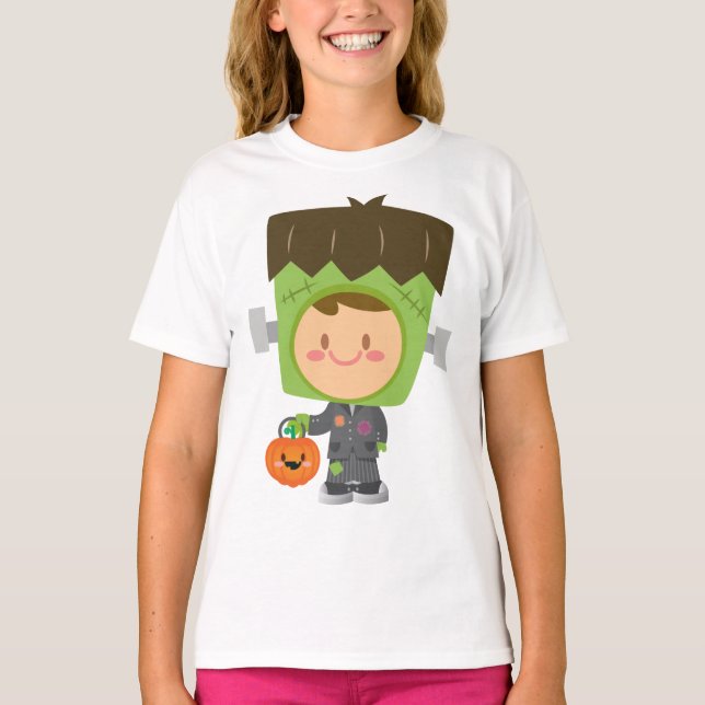 Also Franken Niedlich Frankenstein Kids Halloween T-Shirt (Vorderseite)