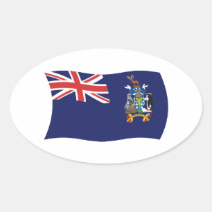 Also Georgien und Sandwich Flaggenaufkleber Ovaler Aufkleber