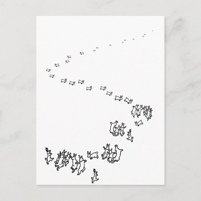 Also gingen wir tanzende Kaninchen Postkarte (Vorderseite)