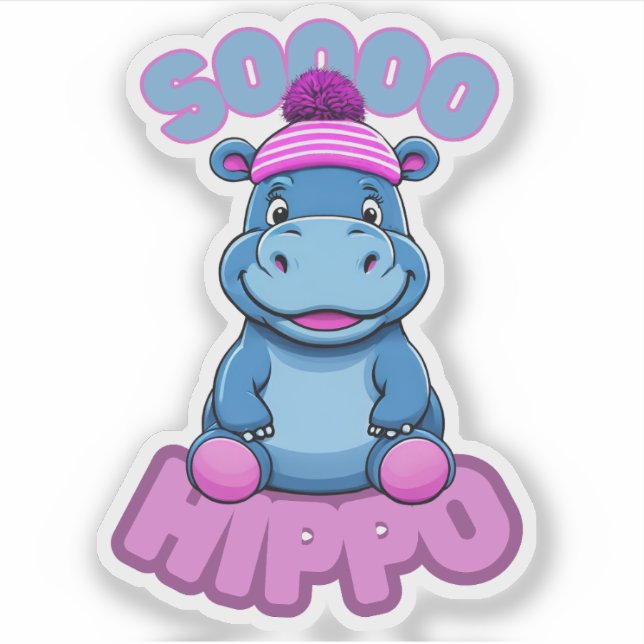 Also Hippo Sticker (Vorderseite)
