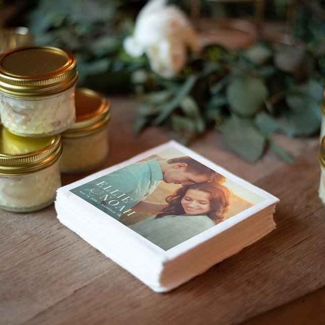 Also in der Liebe einfaches Foto Hochzeit Napkins Serviette (Von Creator hochgeladen)