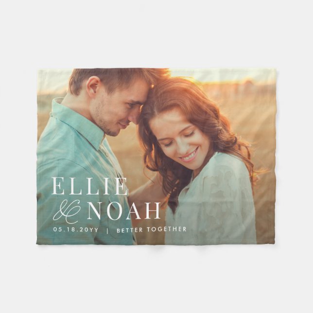 Also in der Liebe Personalisierten Paar Foto Schup Fleecedecke (Vorderseite (Horizontal))