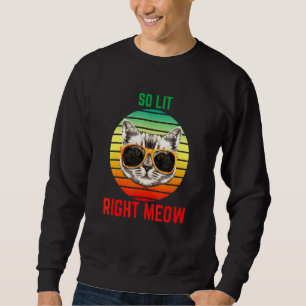 Also Lit rechts Meow EDM Techno DJ Rave Party Fest Sweatshirt