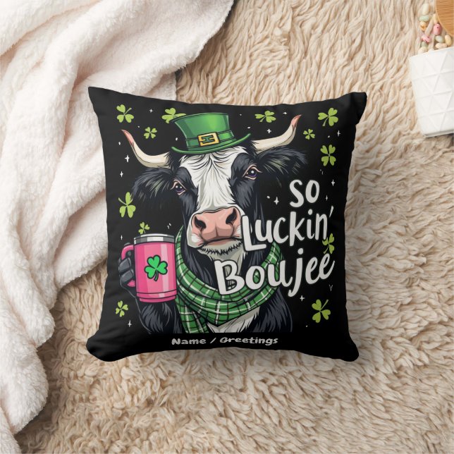 Also, Luckin' Boujee Retro St. Patrick's Day Kissen (Decke)