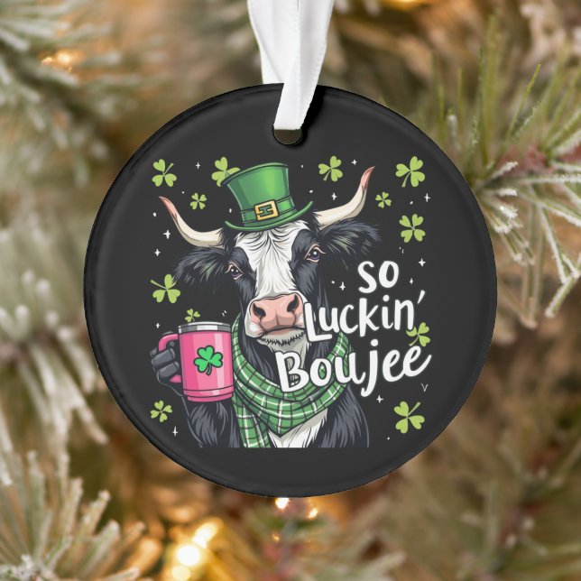 Also, Luckin' Boujee Retro St. Patrick's Day Ornament (Baum)