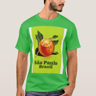 Also Paulo Brazil Orange Reiseplakat T-Shirt