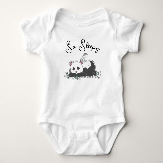 Also Schlafender Panda –Cute Minimalist Baby Strampler (Vorderseite)