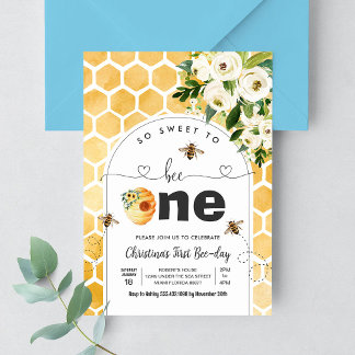 Also süß, um eine Bienenthemenparty zu sein, am er Einladung
