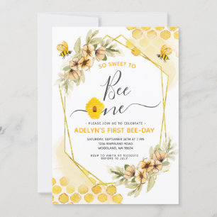 Also Sweet to Bee ONE Honey Geburtstagsparty Einladung