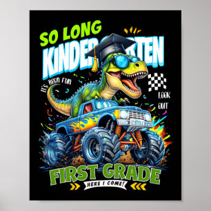 Also Tschüss Kindergarten-Absolvent Dinosaurier 1. Poster