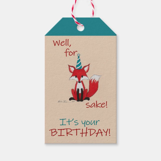 Also zum Fuchs! Geschenkanhänger (Vorderseite)