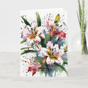 Alstroemeria - Aquarellblumen Karte