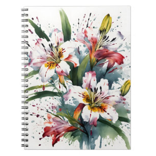 Alstroemeria - Aquarellblumen Notizblock