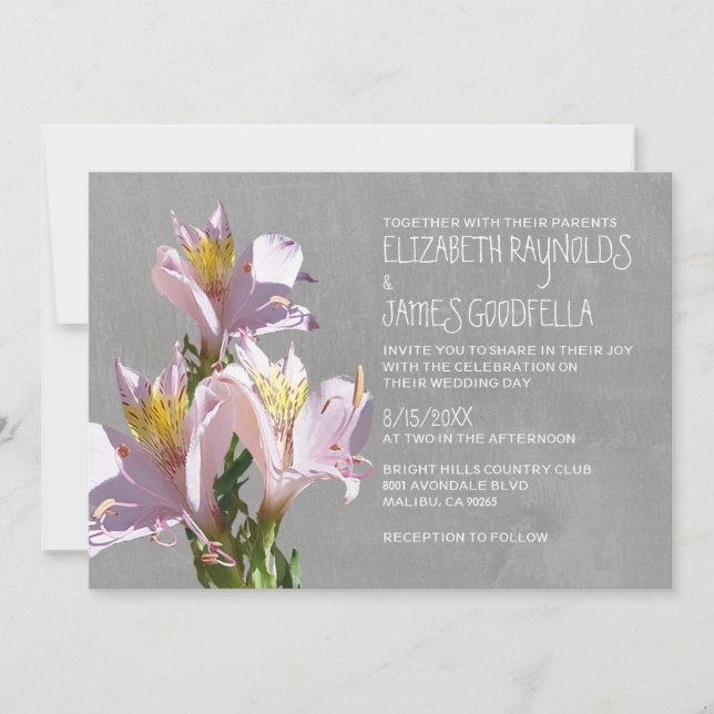 Alstroemeria-Hochzeits-Einladungen Einladung (Vorderseite)