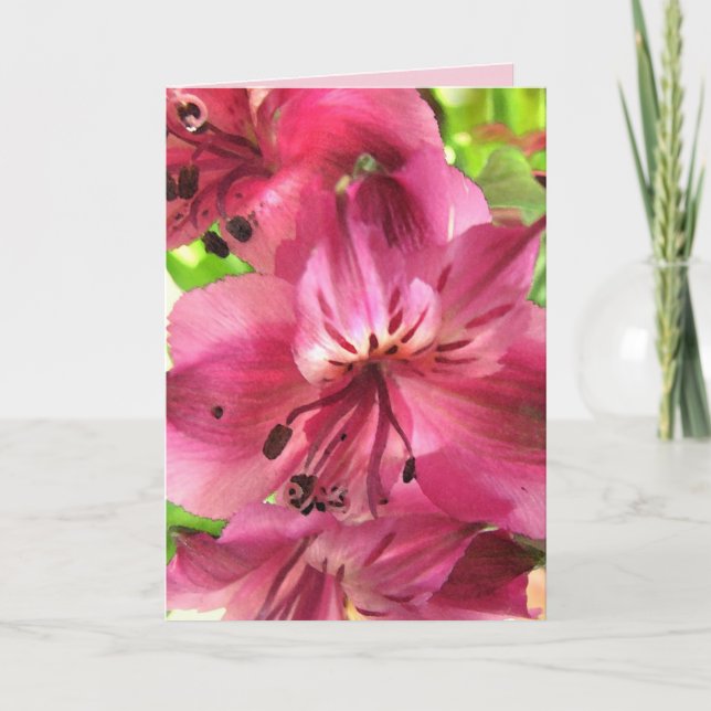 Alstroemeria Valentine Feiertagskarte (Vorderseite)