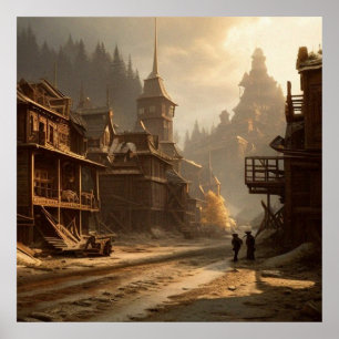 Alt Abandoned 19 Jahrhundert Stadt Main Street 2 Poster