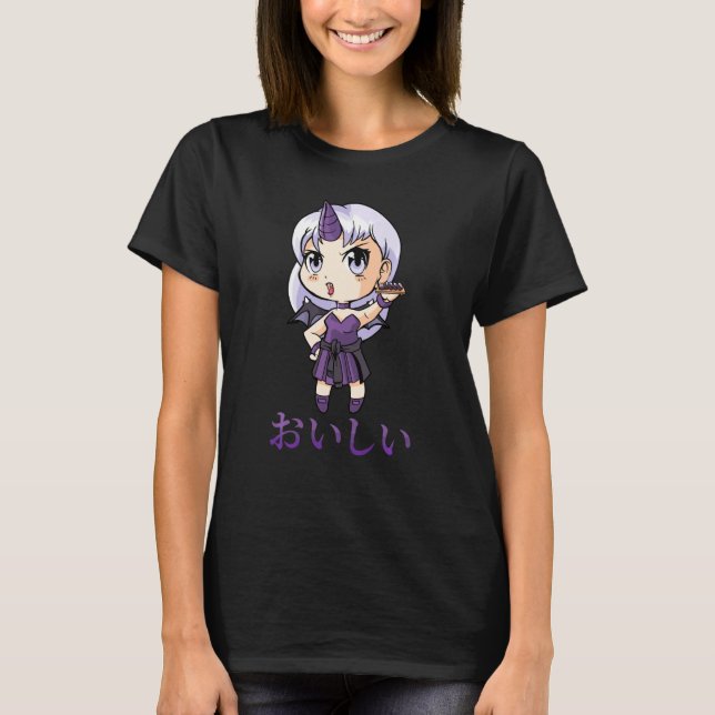 Alt Aesthetics Delicious Devil Girl Sushi Roll Emo T-Shirt (Vorderseite)