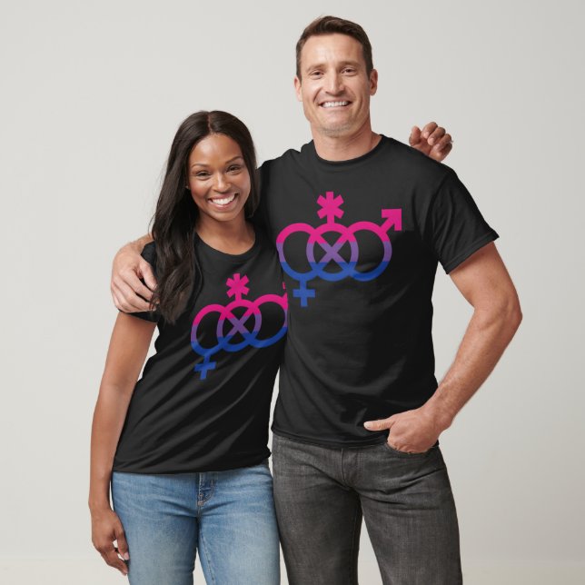 Alt-Bi-Blocker-Symbole mit bisexueller Flagge T-Shirt (Unisex)